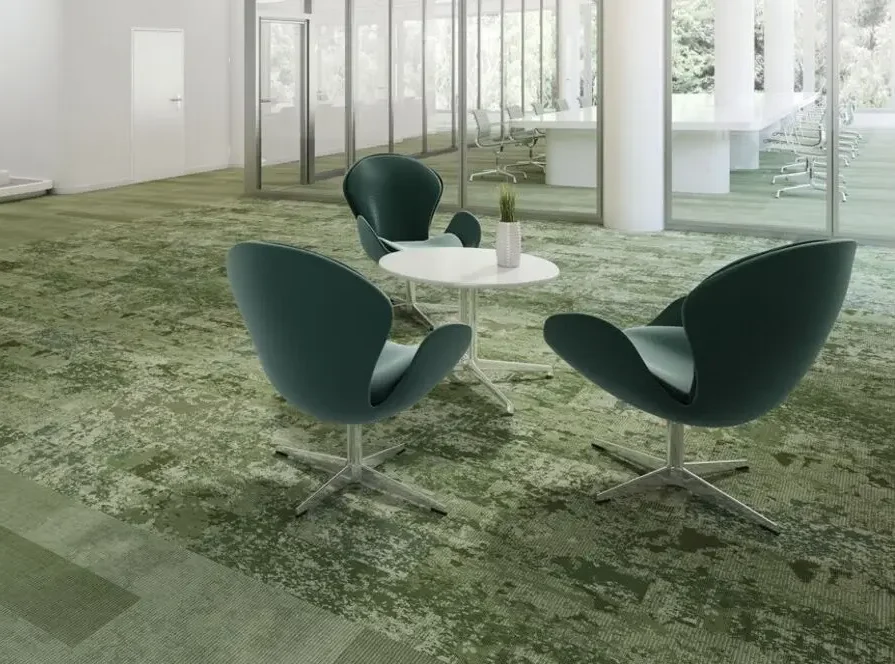 Duurzame Flotex projectvloer in een groene kleur